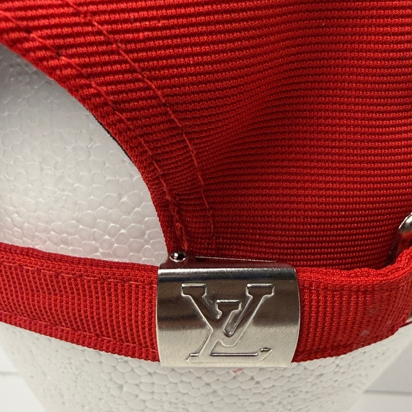 Supreme Red Monogram Cap - Picture 5 of 5